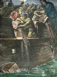 Förstörelse av telasterna, känd som Boston Tea Party av American School