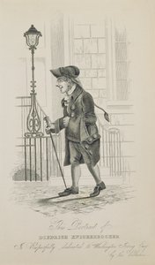 Diedrich Knickerbocker, tillägnad Washington Irving (1783-1859) av American School