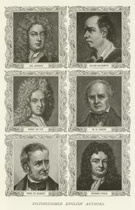 Distinguished English Authors, Joseph Addison, Oliver Goldsmith, Daniel de Foe, WS Landor, Thomas De Quincey, Richard Steele av American School