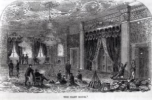 Vita husets östra rum under inbördeskriget, från "A Pictorial History of the Civil War" av American School