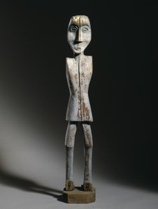 Effigy-figur, Chippewa, sent 1800-tal (trä, järnspik och pigment) av American School