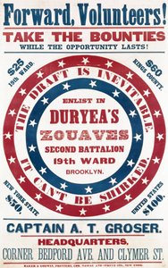 Ta värvning i Duryeas Zouaves, andra bataljonen, 19:e avdelningen, Brooklyn, ct.1861