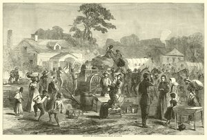 Exodus of Confederates från Atlanta, september 1864 av American School