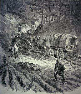 Federalt bagagetåg (litho) av American School