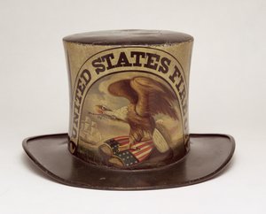 Firemans Parade Hat målad av David Bustill Bowser, ca 1850 (läder) av American School