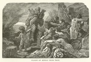 Flight of Aeneas från Troja av American School