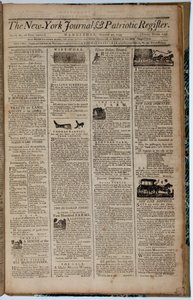 Framsidan av New York Journal and Patriot Register, 21 augusti 1793 av American School