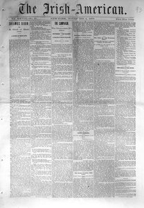 Framsidan av The Irish-American, publicerad i New York, 4 november 1876 (tidningspapper) av American School