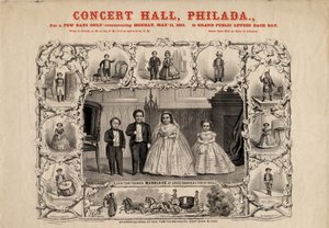 General Tom Thumb och fru, Com. Nutt och Miss Minnie Warren, pub. av Currier & Ives, 1863