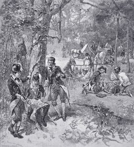 General Francis Marion i lägret (litho) av American School
