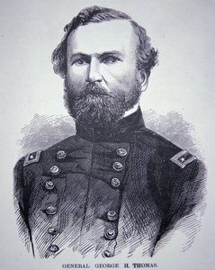 General George H. Thomas (1816-70) (gravyr) av American School