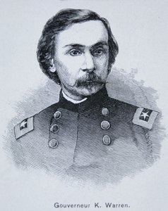 General Gouverneur Kemble Warren (1830-82) (gravyr) av American School