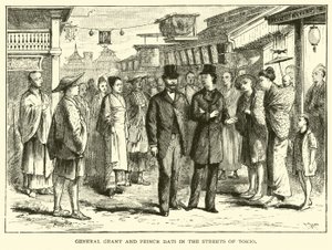 General Grant och Prince Dati på Tokios gator av American School