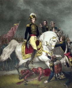 General William Henry Harrison vid slaget vid Tippecanoe 1811 av American School