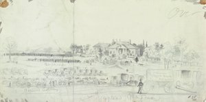 Allmän bild vid slutet av slaget, från Civil War Sketchbooks av American School