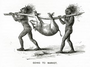 Going to Market, illustration från Appletons Journal, 4 maj 1872 av American School