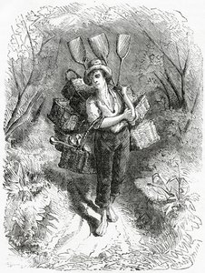 Going to the Store, illustration till en långfilm, A Community of Outcasts, från Appletons Journal, 23 mars 1872 av American School