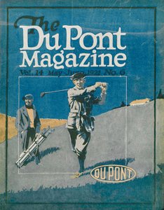 Golf, framsidan av DuPont Magazine, maj-juni 1921 av American School