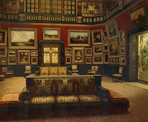 Great Hall, Van der Bilt Hotel i New York, Ca 1840, Färggravyr av American School