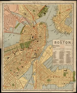 Guidekarta över Boston av American School