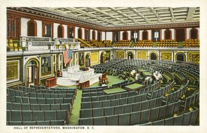 Hall of Representatives, Washington DC, USA (lito i färg) av American School