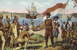 Henry Hudson landar på Manhattan av American School