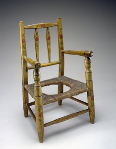 Hålstol, ca. 1800-1850 (oidentifierade träslag, färg, pensel) av American School