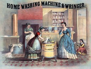 Tvättmaskin och vridare för hemmet, ca 1869 av American School