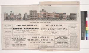 Illustration från Baxters Panoramic Business Directory of Philadelphia, 1860 av American School
