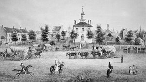 Independence, Missouri, ca 1850 (gravyr) av American School