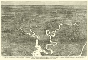 Isometrisk vy av Virginia-kampanjen, Looking Westward, juni 1864