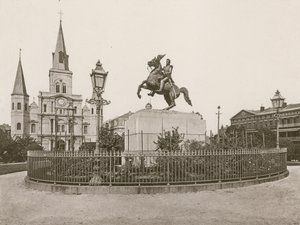 Jackson Square, New Orleans (fotogravyr) av American School