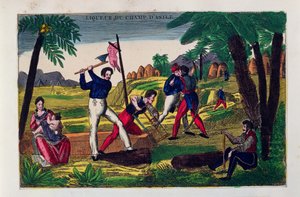 Etikett för Champ dAsile sprit, c.1830 av American School