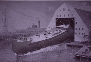 Lansering av USS Maine, åtta år innan den sänktes av American School
