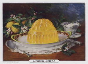 Lemon Jell-O, reklam producerad för Genesee Pure Food Company, Le Roy, New York, USA (färglitografi) av American School