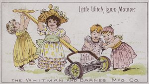 Lilla häxan gräsklippare (chromolitho) av American School