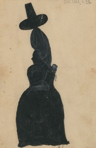 Lucy Knox, ca 1790 (bläck med porslinsvitt på kortet) av American School