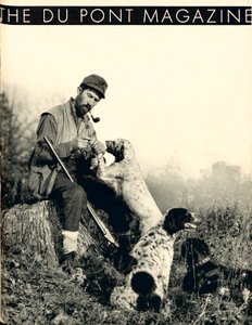 Man med jakthundar, framsidan av DuPont Magazine, november 1934 av American School