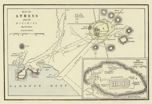 Karta över Aten och dess närhet; Akropolis