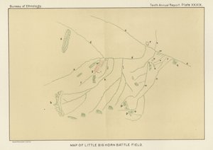 Karta över Little Bighorn Battlefield