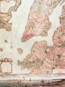 Karta över New York 1766-67 (akvarell på papper) av American School