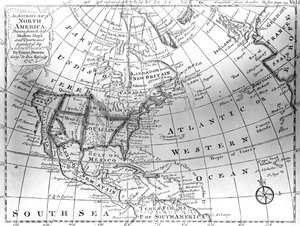 Karta över Nordamerika, 1747