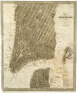 Karta över staden New-York [på Manhattan, så långt norrut som 36th Street] av American School