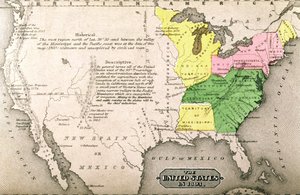 Karta över USA 1803, från "Our Whole Country: The Past and Present of the United States, Historical and Descriptive", av John Warner Barber och Henry Hare, 1861