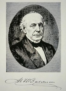 Matthias William Baldwin (1795-1866) grundare av Baldwin Locomotive Works 1831 (litografi) av American School