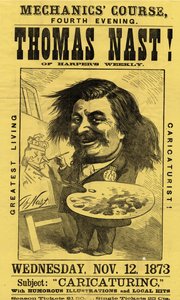 Mekanikerkurs, fjärde kvällen. Thomas Nast!, utgiven av Currier & Ives, 1873 av American School
