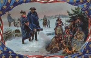 Memorial Day-kort, Valley Forge, december 1777 (färglitografi) av American School