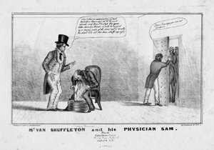 Herr van Shuffleton och hans läkare Sam, ca 1836 av American School