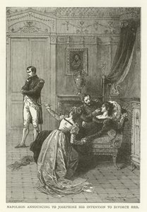 Napoleon tillkännager för Josephine sin avsikt att skilja sig från henne av American School