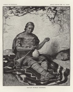 Navajo kvinna spinning av American School